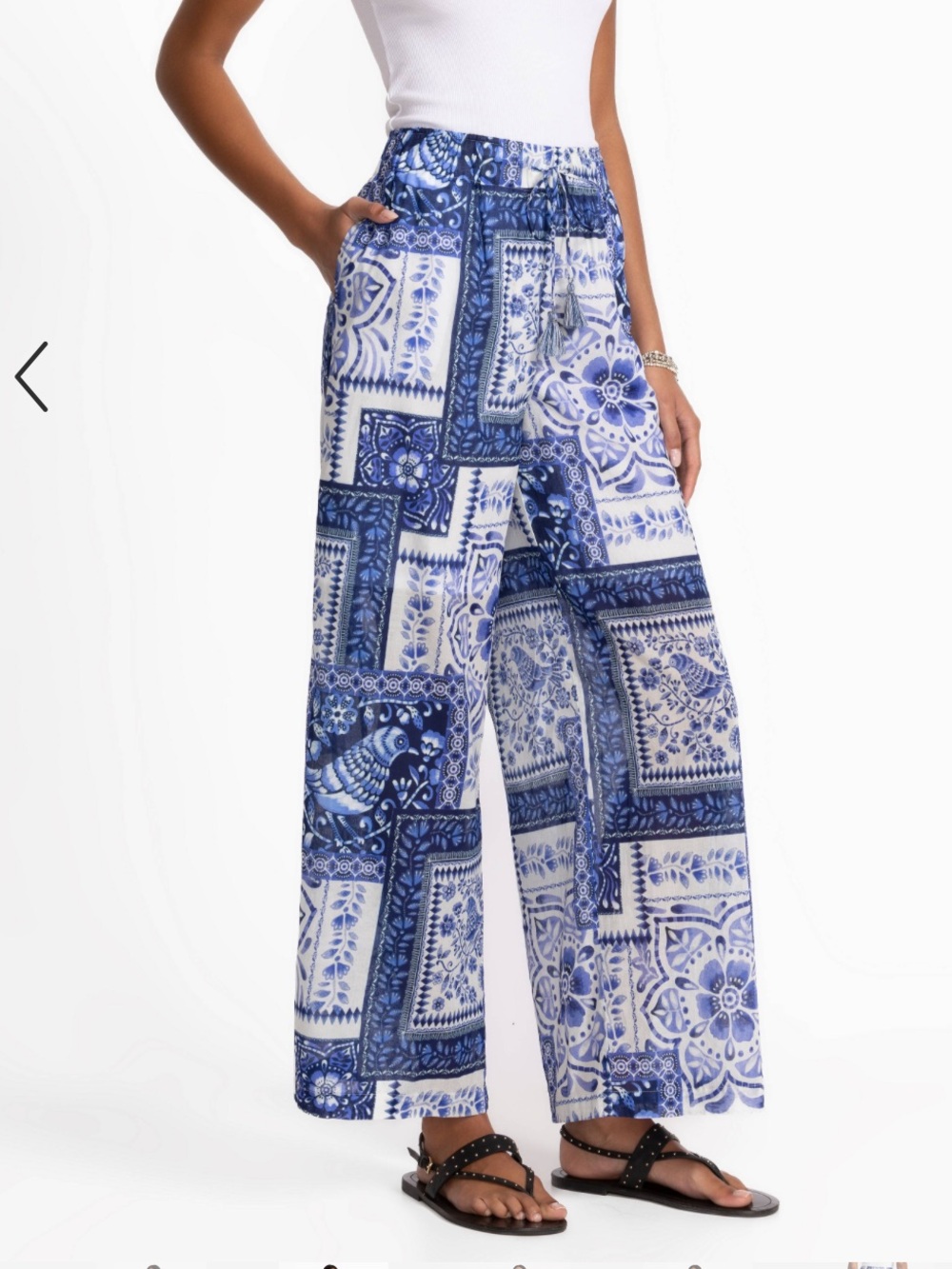 Johnny Was Starling patchwork wide-leg pants
